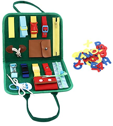 RIZGHWOY Jouet éducatif pour Attacher des Chaussures pour Les Tout-Petits, Planche Sensorielle Montessori, Jouet de Planche à Boucle pour L'éducation Précoce, pour la motricité Fine