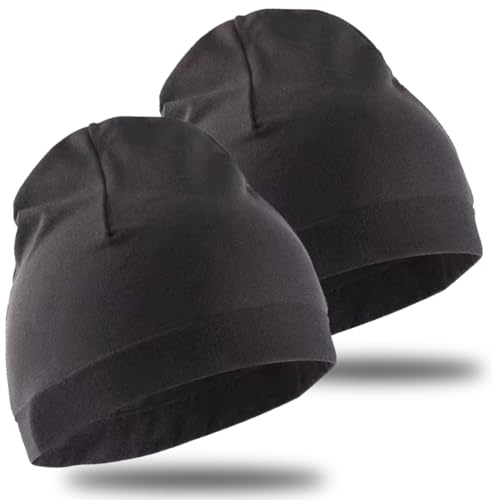 Tarqite 2 Stück Leichte Beanie Mütze Herren Damen, Laufmütze Sportmütze Herren, Dünne Mütze Sport, Atmungsaktiv Wärmend Wintermütze für Laufen, Radfahren, Skifahren,Outdoor-Sport
