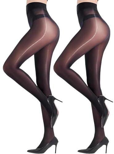 UJBVCX 2 Pcs Collant Femme Grande Taille, Collant Transparent 30 Deniers, Collants Femme en Microfibres, Résistants, Confortables, Extensibles, Bas Collant Femme Collant noir Gemme pour Femme