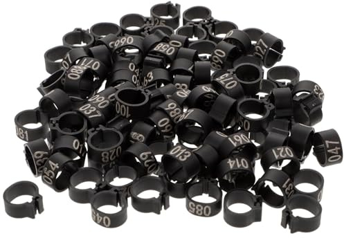 Angoily Numbered Bird Leg Rings 10Mm 100 Pieces Plastic Foot Bands for Pigeons and Poultry Identification