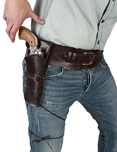 KULTFAKTOR GmbH Cowboy-Gürtel mit Waffen-Etui für Erwachsene - Bunt