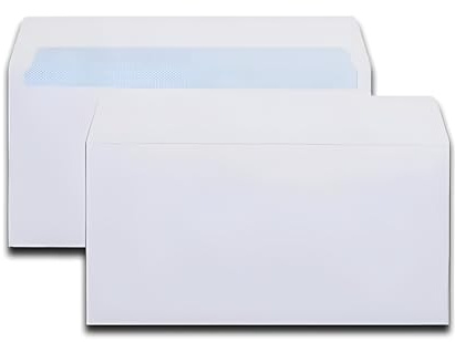 Indigo® Classic Strong DL White Envelopes - Peel & Seal, 100GSM, Eco-Friendly, 110x220mm (Pack of 100)