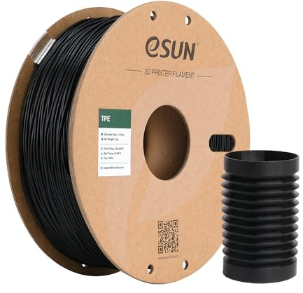 eSUN Flexibles TPE Filament 1.75mm, 3D Drucker Filament TPE-83A, Maßgenauigkeit +/- 0.05mm, 1kg Spule (2.2 LBS) 3D Druck Filament für 3D Drucker, Schwarz