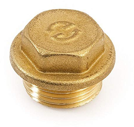 qpool24-Messingstopfen 2 Zoll DN 50 AG Außengewinde Typ 290 Rohrstopfen Stopfen Sechskant-Endstopfen Blindstopfen Messingfitting Messing Fitting Gewindefitting Rohrfitting Verschlussstopfen