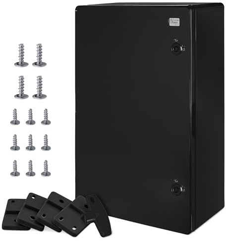 BOXEXPERT® Verteilerkasten außen wasserdicht [ABS Kunststoff IP65 Gehäuse] schwarz (Serie Fleet) 600x400x200mm | Schaltschrank außen | Wandschrank | Industriegehäuse | Leergehäuse