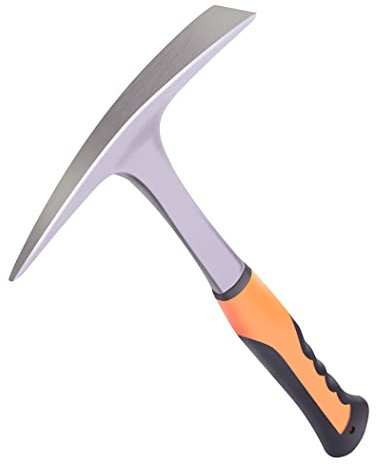 Piquet de roche, marteau de brique forgé, pic de géologue, marteau de maçon/maçon - Outil de maçonnerie de 793,8 g avec pointe pointue et construction en acier forgé - Poignée de réduction des chocs