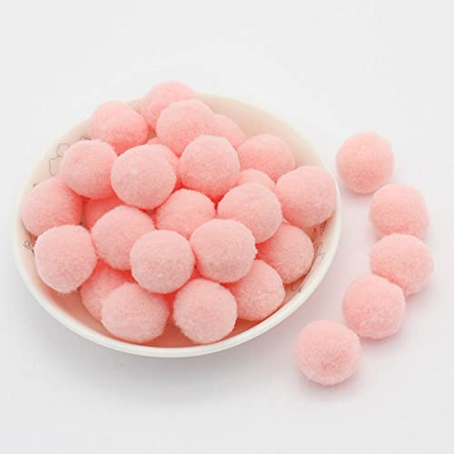 20 mm, circa 50 mini pompon colorati per il fai da te, palline in feltro colorate, piccole palline di peluche per decorare, cucito, artigianato, fai da te, rosa champagne