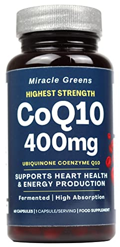 CoQ10 400mg - Highest Strength Ubiquinone Coenzyme Q10 | Powerful Antioxidant for Heart and Vascular Health, Essential for Energy Production | 60 Capsules - 2 Month Supply | Made in The UK