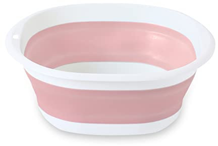 DHSWNNG Bassine Pliable, Bassine Retractable de Lavage Ronde Multifonction pour Voyage, Camping, Salle de Bain et Cuisine (31cm Rose)