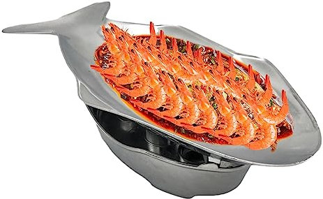 Hot Pot Set fiskplatta, serveringsfat av aluminium i thailändsk stil | fiskserveringsplatta för ugn, grill, camping, inomhus och utomhus