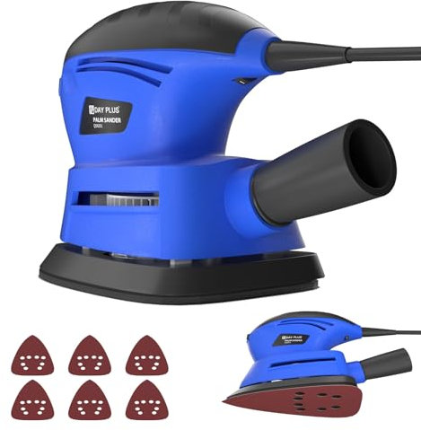 Electric Detail Mouse Sander, 12000RPM 6 Variable Speed Electric Sander for Wood/Metal/Wall, Power Sanding Machine with 6PCS Sandpapers, for Sanding Tight and Irregular Shapes