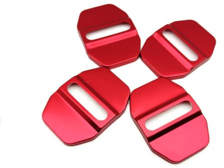 Car Door Lock Cover for Land Rover Defender Discovery 3 4 5 Range Rove Evoque Freelander, Car Door Lock Striker Protection Anti-Rust Anti-Corrosion Accessories,A/Red