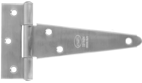 Amig - Charnière En T Mod. 550INOX | Pour Portes Battantes Lisses D'entrée Et De Passage, Intérieures Et Extérieures, Armoires | 128 X 98 X 2,5 mm | Acier Inoxydable | Mat | Montage Facile Et Rapide