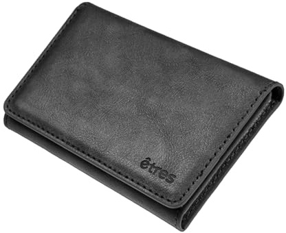TECHMADE Etres Portafoglio Magsafe Compatibile per iPhone 17/16/15/14/13/12 - Portacarte Magnetico, RFID, in PU Leather - 6 Slot Carte - Compatto, Unisex, Antiscivolo (NERO SENZA TASCA)