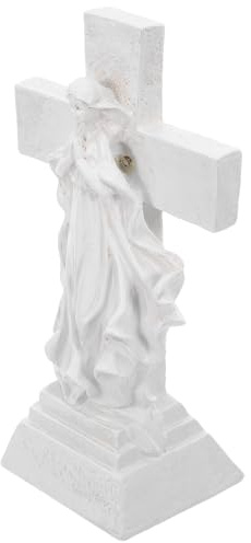 BIUDECO Lámpara Solar para Tumba con Cruz y Ángel Conmemorativo Luz Exterior para Cementerio Decoración Jardín al Aire Libre Luz Solar para Lápidas Autónoma