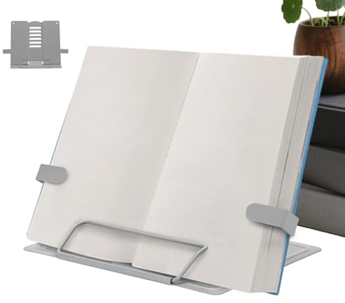 Bokstöd för läsning - Vikbart sidhållare och bordsställ - Receptbokställ | för Kontor, Högskola, Bibliotek, Vardagsrum, Sovrum, Studierum, Café, Bokhandel