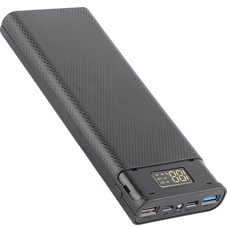 BTOSEP Powerbank hölje byggsats för snabb laddning hemma för personligt bruk, hållbart ABS-material, stöder alla mobiltelefoner (svart)