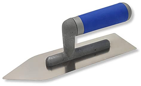 DEWEPRO® Venezianische Glättekelle - Venezianer - Traufel mit sehr flexiblem Blatt und abgerundete Spitzen - 230x70mm