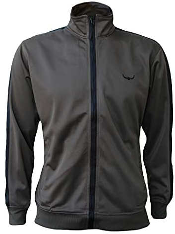 ROCK-IT Apparel I Herren Track Jacket I stylische und hochwertige retro Style Trainingsjacke I Tracktop I Sweater Jacke [S-3XL] Olive/Schwarz - XXXL