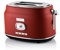 Westinghouse Retro 2-Slice Toaster - Six Adjustable Browning Levels - with Self Centering Function & Crumb Tray - Including Warm Rack for Bread, Bagels, Sandwiches, & Croissants - Red
