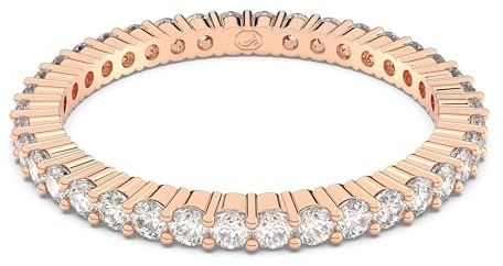 Swarovski Bague Vittore, Taille ronde, Blanche, Finition or rose