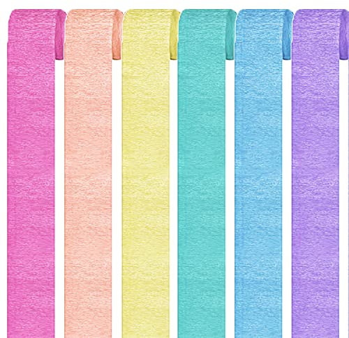 Vsosfiza 6er Set Krepppapier pastel Makrone Rainbow kreppbänder Makrone regenbogen Party Dekoration(4.5 cm x 25 m)