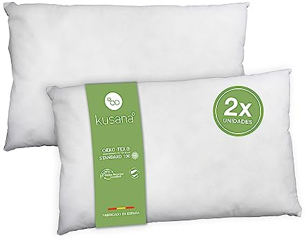 Kusana - Relleno de Cojines Pack 2/4, Fibra Hueca Siliconada de Alta Recuperación, Antialérgico, Tacto Suave (Iris), Indeformable, Adaptable a Todas Las Fundas (35x50 cm, 2)