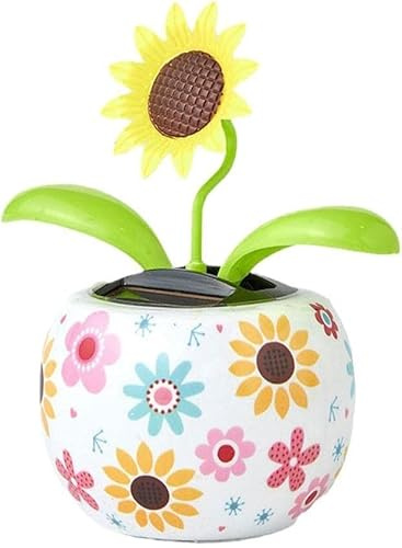 Sunflower Solar Dancing Solar Toys Solar Dancing Flower,Solar Powered Swinging Animated Dancer Toy Car Decoration for Car Dashboard Office Desk Dancer Toy