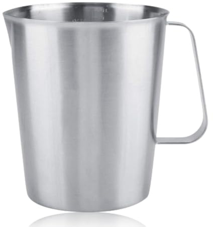 Measuring Cup, 2L Stainless Steel Measuring Jug Milk Frother Jug Metal Melting Pot Milk Frothing Pitcher with Scale for Home