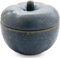 Bunzlauer Keramik Apfel-Bräter Bratapfelbräter mit Deckel Ø12,6 cm H11,6 cm Dekor ZIELON grün