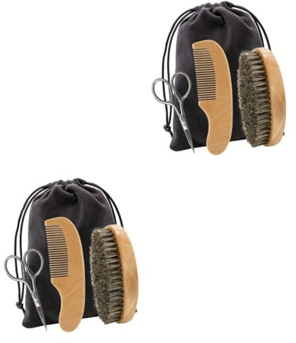 Beaupretty 2sätze Beard Care Set Für Teiliges Bartpflege-set Mit Bartschneider Schere Kamm Und Bürste Kompakte Aufbewahrungstasche Für Und Pflege