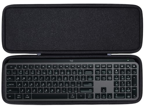 Lebakort hårt bärväska kompatibelt med MX Keys S eller MX-tangenter avancerat tangentbord (grafitfodral)