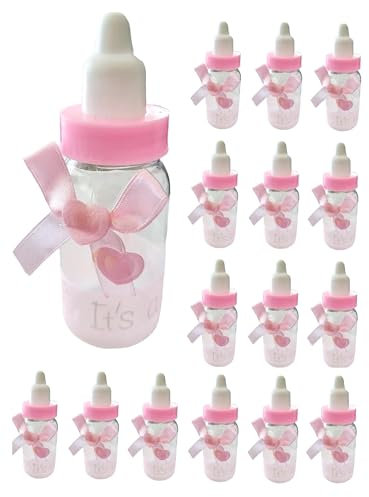 Set 15 Biberon Bomboniere Battesimo Baby Shower Bambina It's a Girl Femmnuccia Neonata Rosa Decorazioni Nascita Accessori Feste