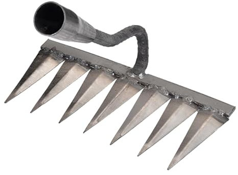 MLqkpwy Rastrello Per Diserbo - 7 Denti 32mm Rastrello Giardino Metallo Rastrello, Rastrello Per Foglie, Zappa Diserbo Rastrello, Rastrello Diserbo, Rastrello Da Diserbo Zappa Per Erbacce Allentamento