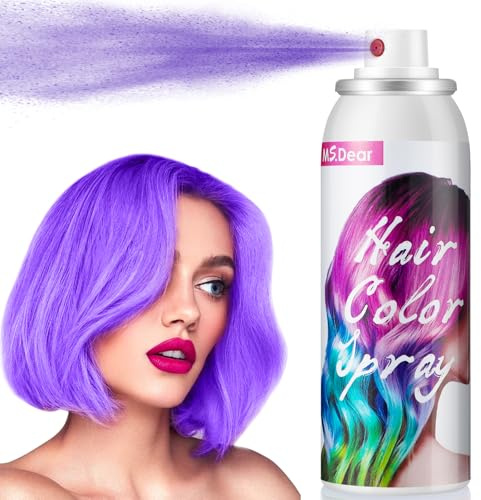 Spray de Coloration Temporaire pour Enfants et Adultes, Spray de Coloration Lavable pour Accessoires, Fête, Halloween, Noël, 100ML, Pourpre