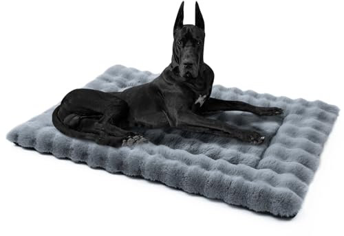 Mora Pets Hundematte Hundedecke waschbar und rutschfest Hundebett Flauschig Hundekissen für Kleine Mittelgroße Grosse Hunde Decke Weiches und Warmes, Grau 107 x 71 cm