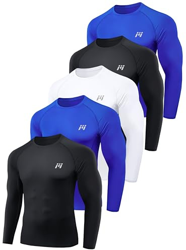 MEETWEE Maglietta Compressione Uomo Maglietta Compressione Uomo Traspirante da Asciugatura Rapida Manica Lunga Maglietta Palestra Compression Shirt Ciclismo Running Sportiva