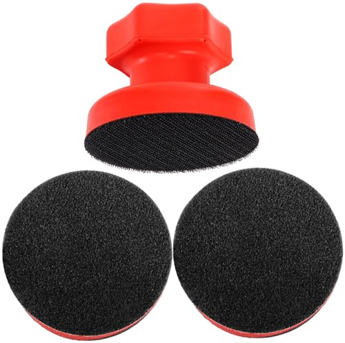 Hedume Hand Clay Bar Pad, 1 Pack Handle with 2 Pack Replaceable Synthetic Clay, Clay Bar Sponge for Car Auto Detailing, Cleansing, Paint Surface Prep Tool for Waxing & Polishing