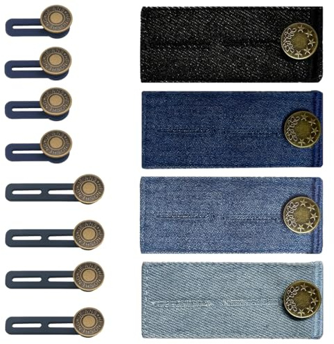 12 st midjeförlängare, justerbara knappar för jeans, byxförlängare, utdragbara byxor, förlängningsknappar för skjortor, byxor, moderskapsbyxor
