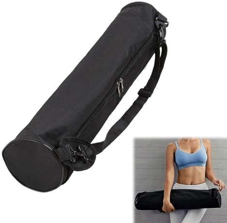 Rakiuty Exercise Yoga Mat Bag,Shoulder Strap Carry Yoga Mat Bag,Full-Zip Canvas Waterproof Yoga Mat Carry Bag,Portable Adjustable Design,1PC