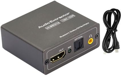BUBEFSKD Extractor Convertidor Auditivo Compatible con HDTV 4K60Hz Y Salidas De 3 5mm para Sistemas Entretenimiento En Hogar Extractor Auditivo Cine En Casa