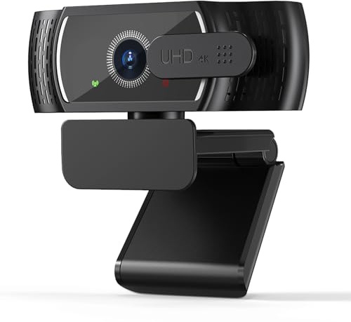 4K Webcam for PC & Mac, Tiny USB Streaming Camera with PDAF Autofocus, Dual Omnidirectional Noise-Canceling Microphones, Auto Low-Light Correction, Works with Zoom, Teams, Google Meet & Twitch