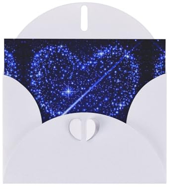 Magnifiques cartes de vœux avec étoiles filantes et cœurs - Enveloppes incluses - Cartes de vœux vierges pour mariages, événements, anniversaires