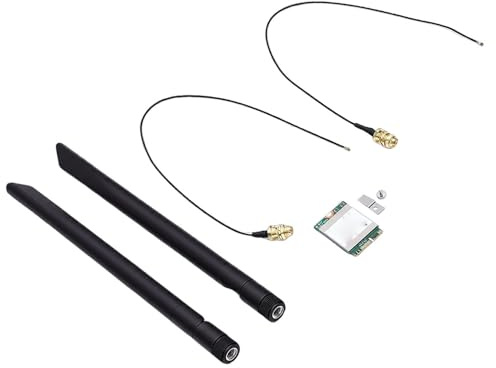 Garsent Wi Fi-kort, 1800 Mbps Wi Fi 6E Nätverkskort 5G 2,4 GHz, M.2 NGFF 2230 Bluetooth 5. Dual Band, Stöder för Wins 11/10 (64 bitar), Inkluderar Dubbla 8dBi-antenner och Fäste