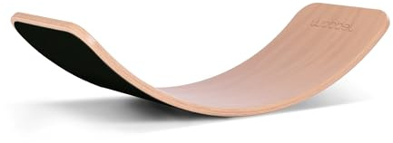 Wobbel Balanceboard transparent lackiert Filz schwarz yogaboard