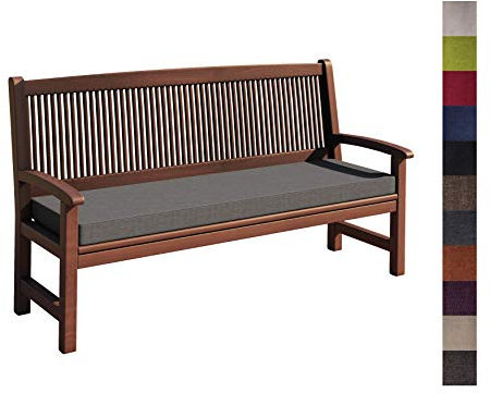 sunnypillow Bankauflage Outdoor - Stuhlkissen mit abnehmbarem Bezug - Sitzkissen für Bank - Bankpolster Polsterauflage Auflage für Gartenbank - 170 x 50 x 5cm - Bankkissen für Gartenmöbel Grau