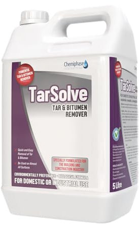 Tarsolve Bitumen Cleaner & Tar Remover – Heavy-Duty Asphalt, Tar & Glue Remover – Effective for Concrete, Stone, Metal & Equipment – Fast-Acting, Safe, Industrial-Grade Solution 5 Litres