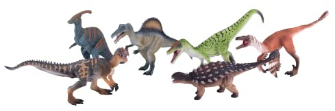 MOJO - 6pc Dinosaur Prehistoric Life Playset | Hand-Painted Toy Figure | Prehistoric Life Collection | True to Life & Highly Detailed | Designed in UK