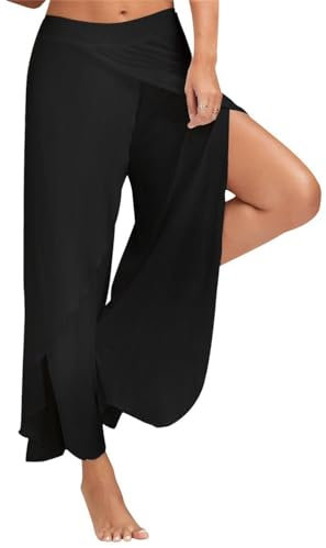 Hosen Damen Sporthose Yogahosen Sport Pumphose Haremshose Leichte Sommerhose Marlene Hose Schwarz XL