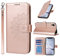 ELTEKER Handyhülle für iPhone XR, Hülle iPhone XR Klapphülle, [3 Kartenfächer] [Magnet Verschluss] Eleganter Prägung schutzhülle Ledertasche Hülle für iPhone XR, Roségold